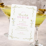 A Tini Bit Older Pink & Green 30th Birthday Party Invitation<br><div class="desc">Celebrate with a smile using this Tini Bit Older birthday piece featuring a hand drawn scribble bow frame border, playful cocktails, and a funny retro vibe. Perfect for an adult birthday with light humor and polished charm, this illustrated look blends chic bows, sweet vintage flair, and a stylish cocktail moment,...</div>