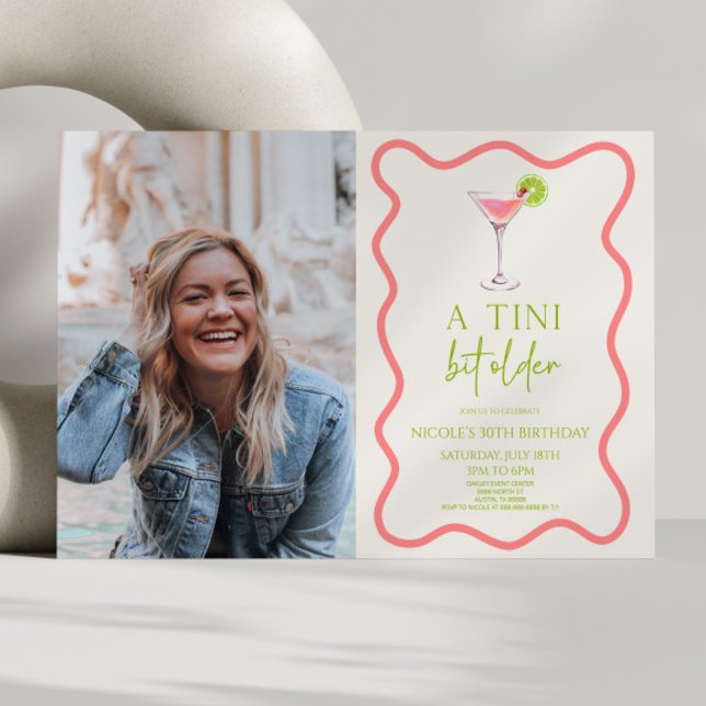 A Tini Bit Older Pink Martini Birthday Party Invitation (Creator Uploaded)