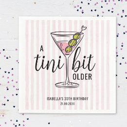 A Tini Bit Older Pink Martini Themed Birthday Napkins