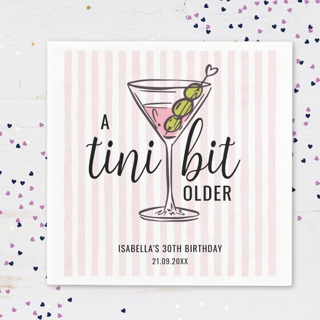 A Tini Bit Older Pink Martini Themed Birthday Napkins (Creator Uploaded)