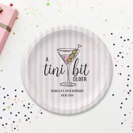 A Tini Bit Older Pink Martini Themed Birthday Paper Plates