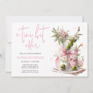 A Tini Bit Older Pink Script Birthday Party Invitation