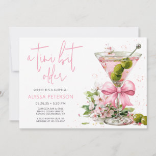 A Tini Bit Older Pink Script Surprise Birthday Invitation