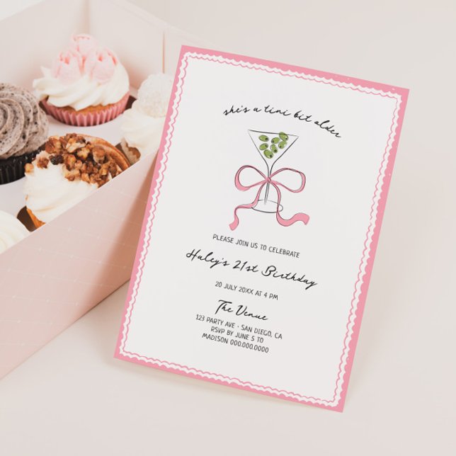 A Tini Bit Older Quirky Hand Drawn Birthday Invitation (Creator Uploaded)