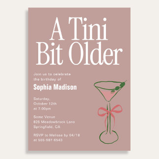A Tini Bit Older Retro Birthday Invitation