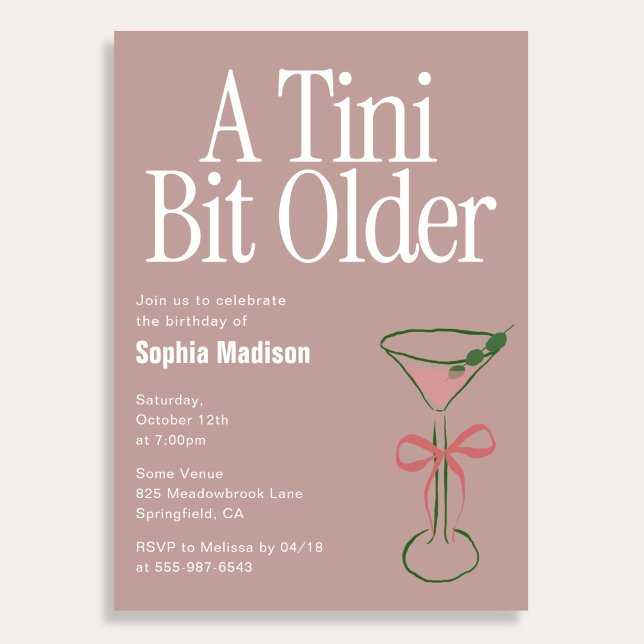 A Tini Bit Older Retro Birthday Invitation (Creator Uploaded)