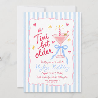 A Tini Bit Older Whimsical Birthday Invitation