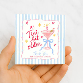 A Tini Bit Older Whimsical Martini Birthday Favor Tags