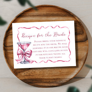 A Tini Bit Pink Martini Bridal Recipe Request Enclosure Card