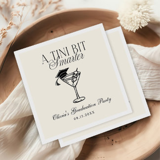 A Tini Bit Smarter Black White Graduation Napkins