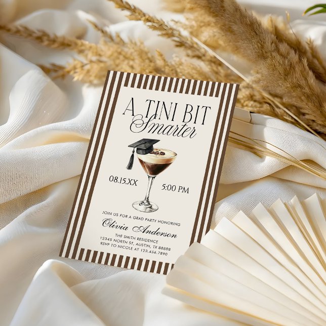 A Tini Bit Smarter Espresso Martini Graduation Invitation (Creator Uploaded)
