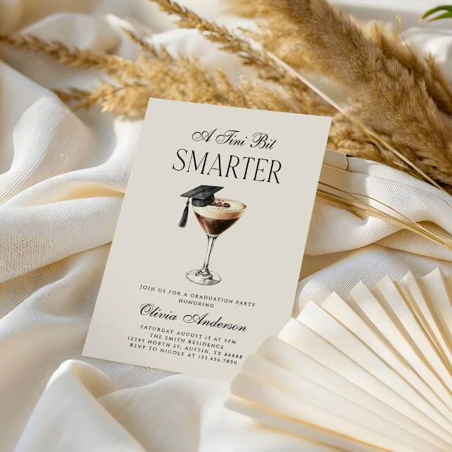 A Tini Bit Smarter Espresso Martini Graduation Invitation (Creator Uploaded)