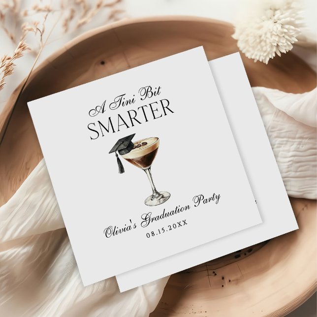 A Tini Bit Smarter Espresso Martini Graduation Napkins (Creator Uploaded)