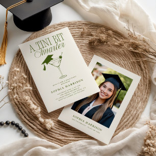 A Tini Bit Smarter Green Graduation Invitation
