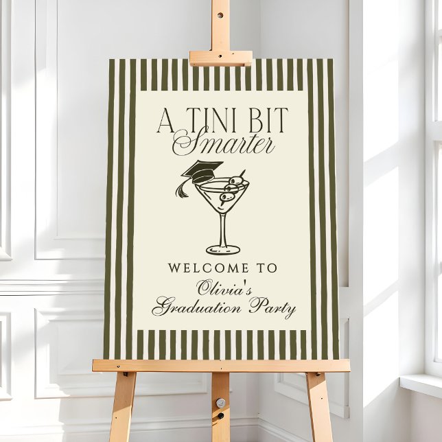 A Tini Bit Smarter Green Stripes Graduation Foam Board (Creator Uploaded)
