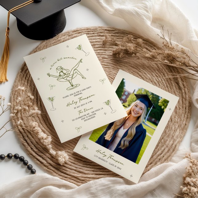 A Tini Bit Smarter Quirky Hand Drawn Graduation Invitation (Creator Uploaded)