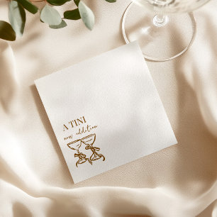 A Tini New Addition Martini Hand Drawn Cocktail Napkins
