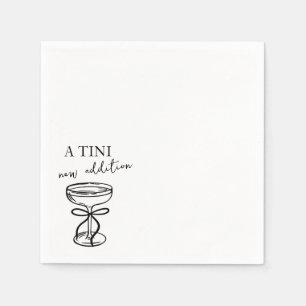 A Tini New Addition Martini Hand Drawn Cocktail Napkins