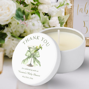 A tini One Coquette Bow Martini Baby Shower Gift Mini Candle Favors