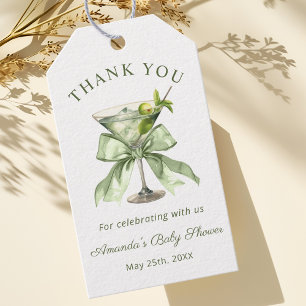 A tini One Coquette Martini Baby Shower Thank you Gift Tags