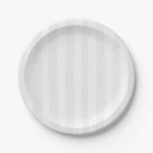 A Tini One Elegant Baby Shower Sage Green Striped Paper Plates