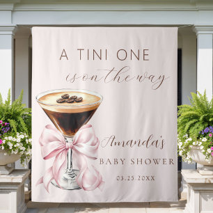 A tini One Espresso Martini Baby Shower Backdrop