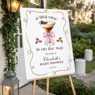 A Tini One Espresso Martini Pink Bow Baby Shower Foam Board