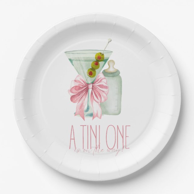 A Tini One Girl Paper Plates (Front)