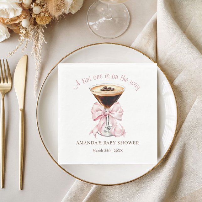 A tini One is on the Way Baby Shower Girl Napkins (A tini One is on the way Baby Shower Napkin)