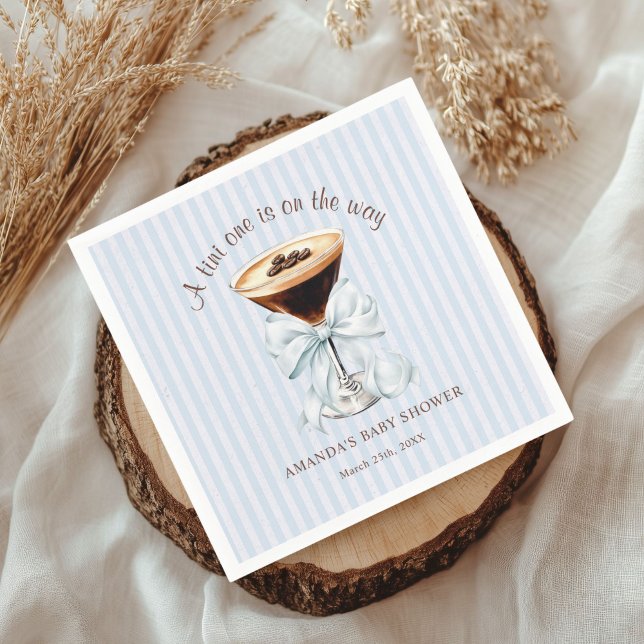 A tini One is on the Way Baby Shower  Napkins (Espresso Martini Baby shower Napkin)