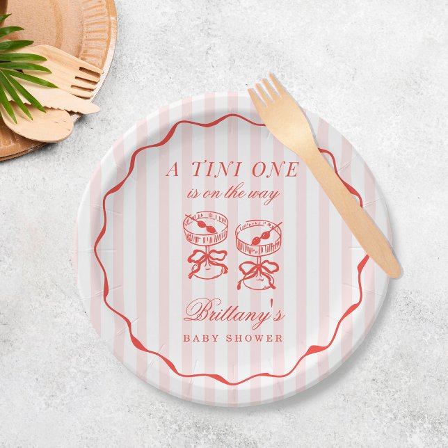 A Tini One Is On The Way Baby Shower Paper Plates (Creator Uploaded)