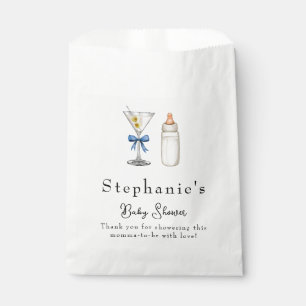 A Tini One Is On The Way Blue Martini Baby Shower Favor Bag
