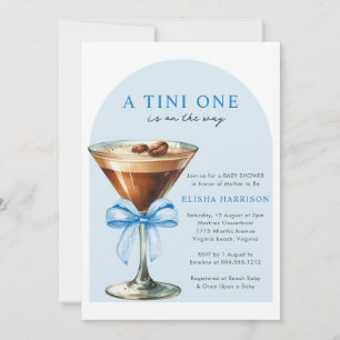 A Tini One Is on the Way Boy Baby Shower Invitation