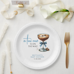 A Tini One Is On The Way Boy Baby Shower  Paper Plates