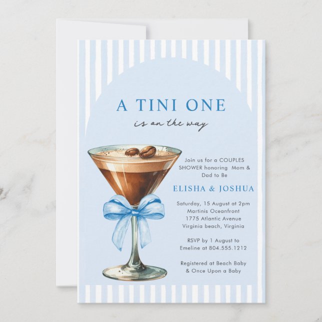A Tini One Is on the Way Couples Photo Baby Shower Invitation (Front)