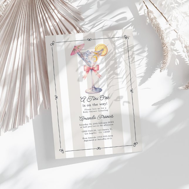 A Tini One Is on the Way Martini Baby Shower Invitation (A Tini One Is on the Way Martini Baby Shower Invitation)