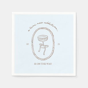 A Tini One Is On the Way Martini Baby Shower Napkins