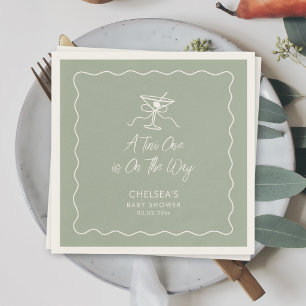 A Tini One Is On The Way Martini Baby Shower Napkins