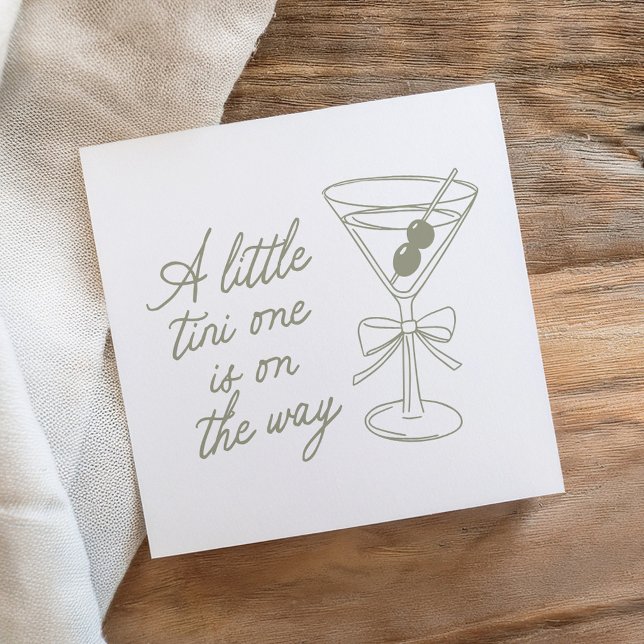 A Tini One Is On The Way Martini Baby Shower  Napkins (Creator Uploaded)
