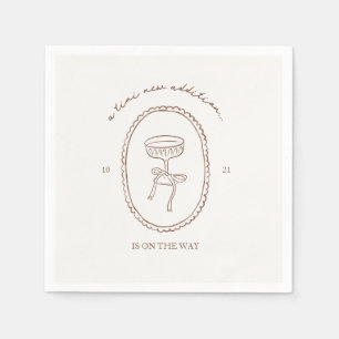 A Tini One Is On the Way Martini Baby Shower Napkins