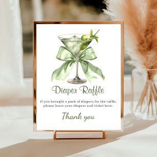A Tini One Is On the Way Martini Diaper Raffle Poster