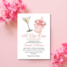 a tini one is on the way, martini girl baby shower