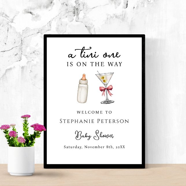 A Tini One Is On The Way Pink Martini Baby Shower  Poster (Creator Uploaded)