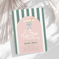 A Tini One Martini Blue Ribbon Boy Baby Shower
