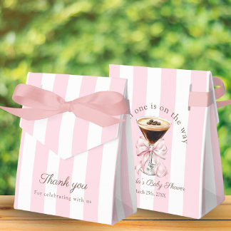 A Tini One Martini Pink Bow Baby Shower Gift Favor Boxes