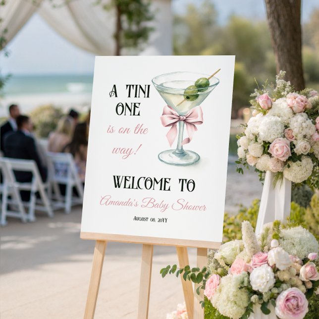 A Tini One Martini Pink Bow Baby Shower Welcome Foam Board (Creator Uploaded)