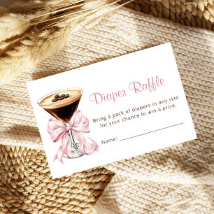 A Tini One Martini Pink Diaper Raffle Baby Shower Enclosure Card