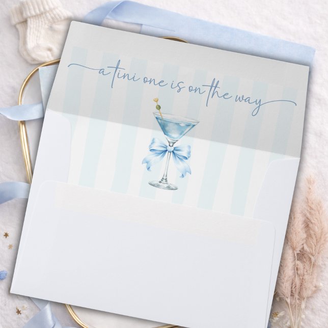 A Tini One Martini Theme Boy Baby Shower Envelope (Creator Uploaded)