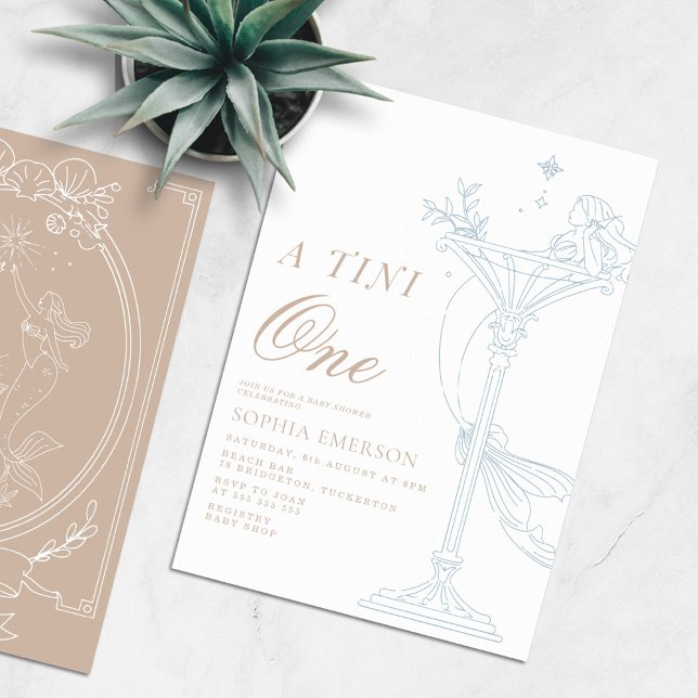 A Tini One Modern Coastal Baby Shower Invitation (Creator Uploaded)
