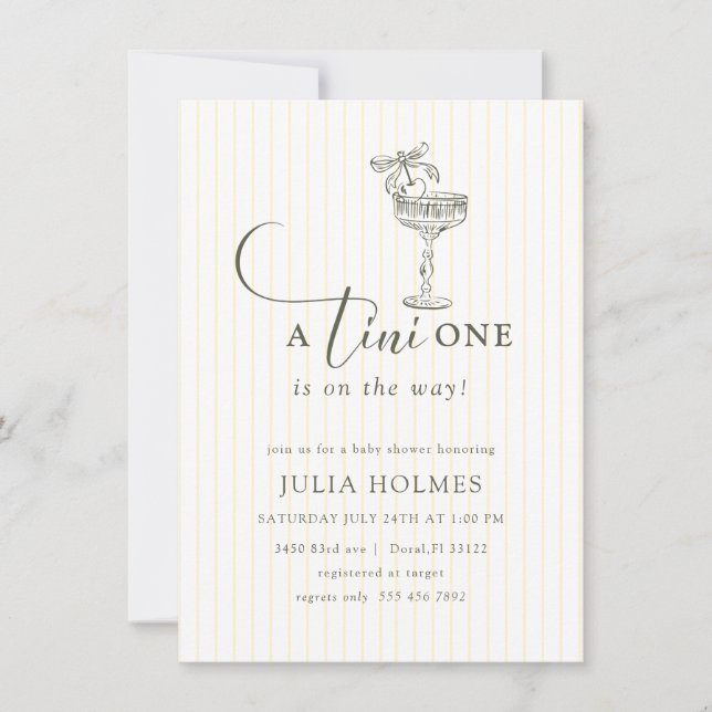 a Tini One  Modern Elegant Baby Shower Invitation (Front)